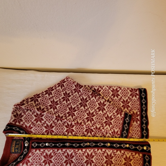 ❤️WOOLRICH classic timeless quality wool cardigan metal buttons Nordic fair isle - Picture 6 of 17